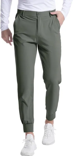 SGASY Men's Golf Joggers Pants with Pockets Slim Fit Stretch Sweatpants Running Travel Dress Work Pants for Men
