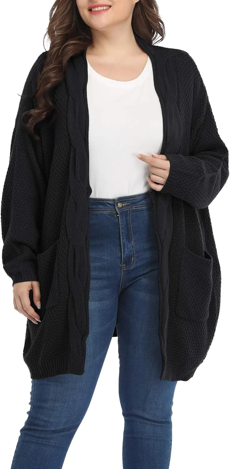 Shiaili Classic Plus Size Sweaters for Women Oversized Long Cardigans