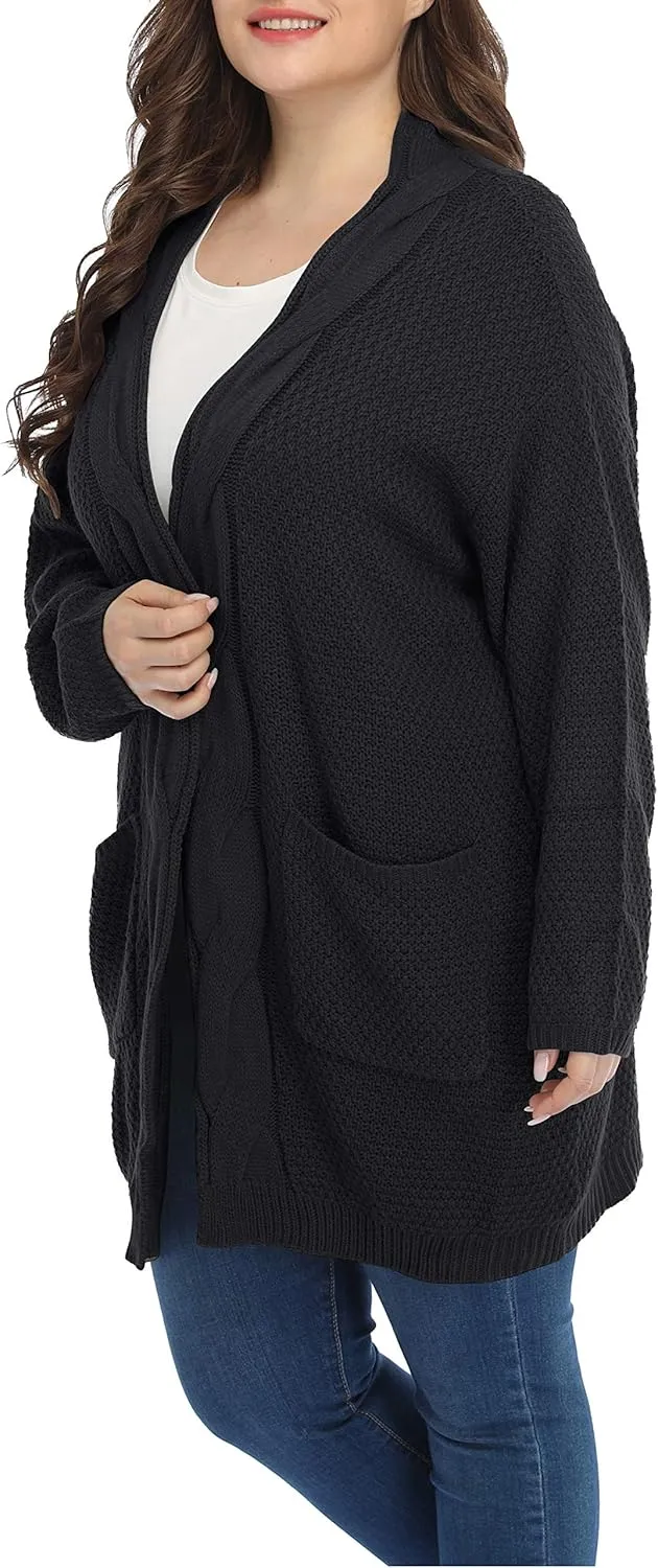 Shiaili Classic Plus Size Sweaters for Women Oversized Long Cardigans