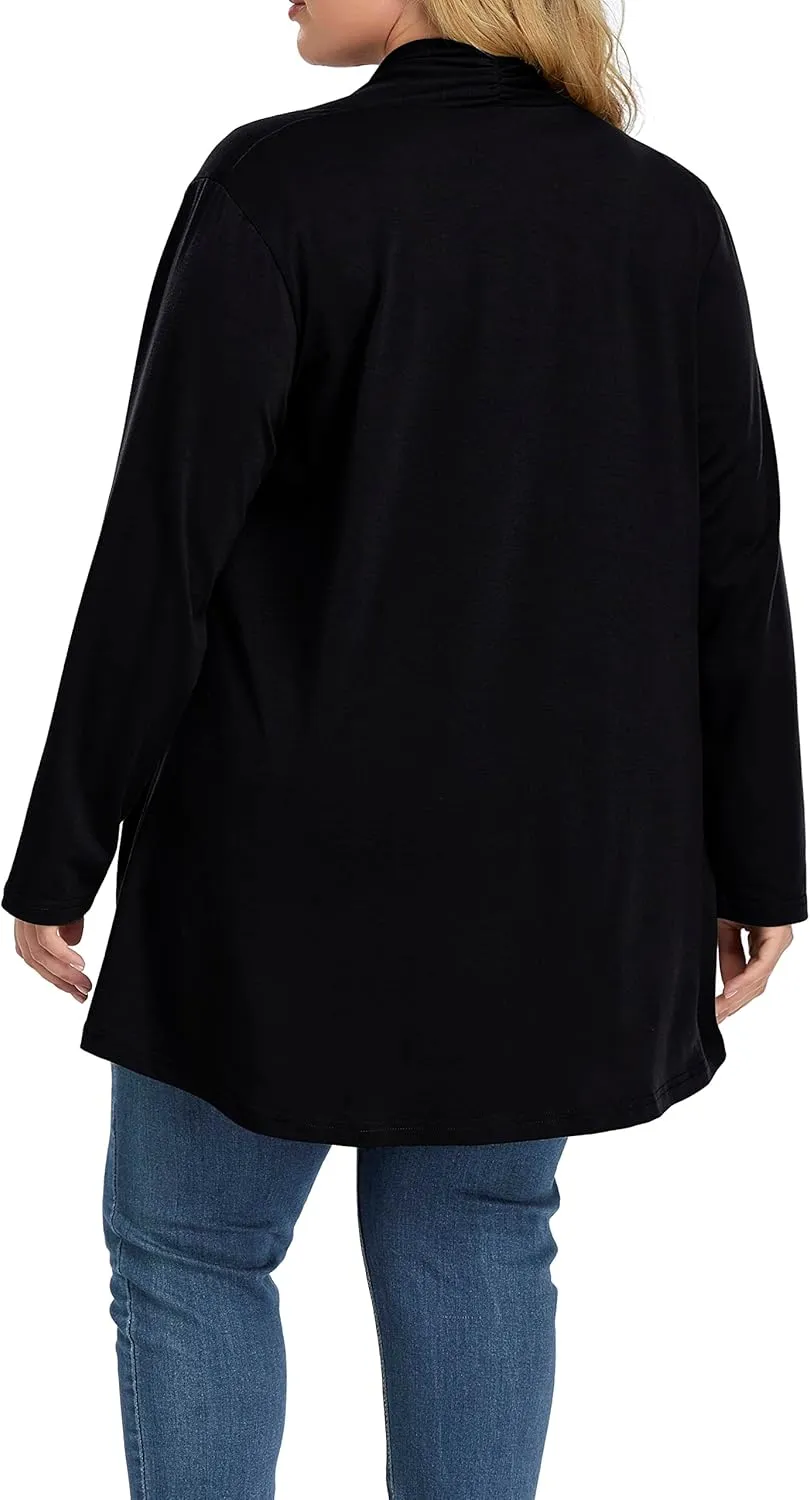 Shiaili Long Plus Size Cardigans for Women Easy to Wear Open Front Clothing