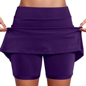 Skorts for Women with Pockets Casual Tennis Athletic Golf High Waist Mini Skirt with Shorts Summer Beach Yoga Shorts