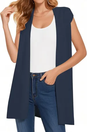 Sleeveless Cardigans for Women Open Front Knit Vest for Spring Summer Fall