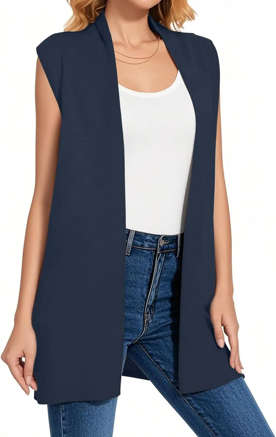 Sleeveless Cardigans for Women Open Front Knit Vest for Spring Summer Fall