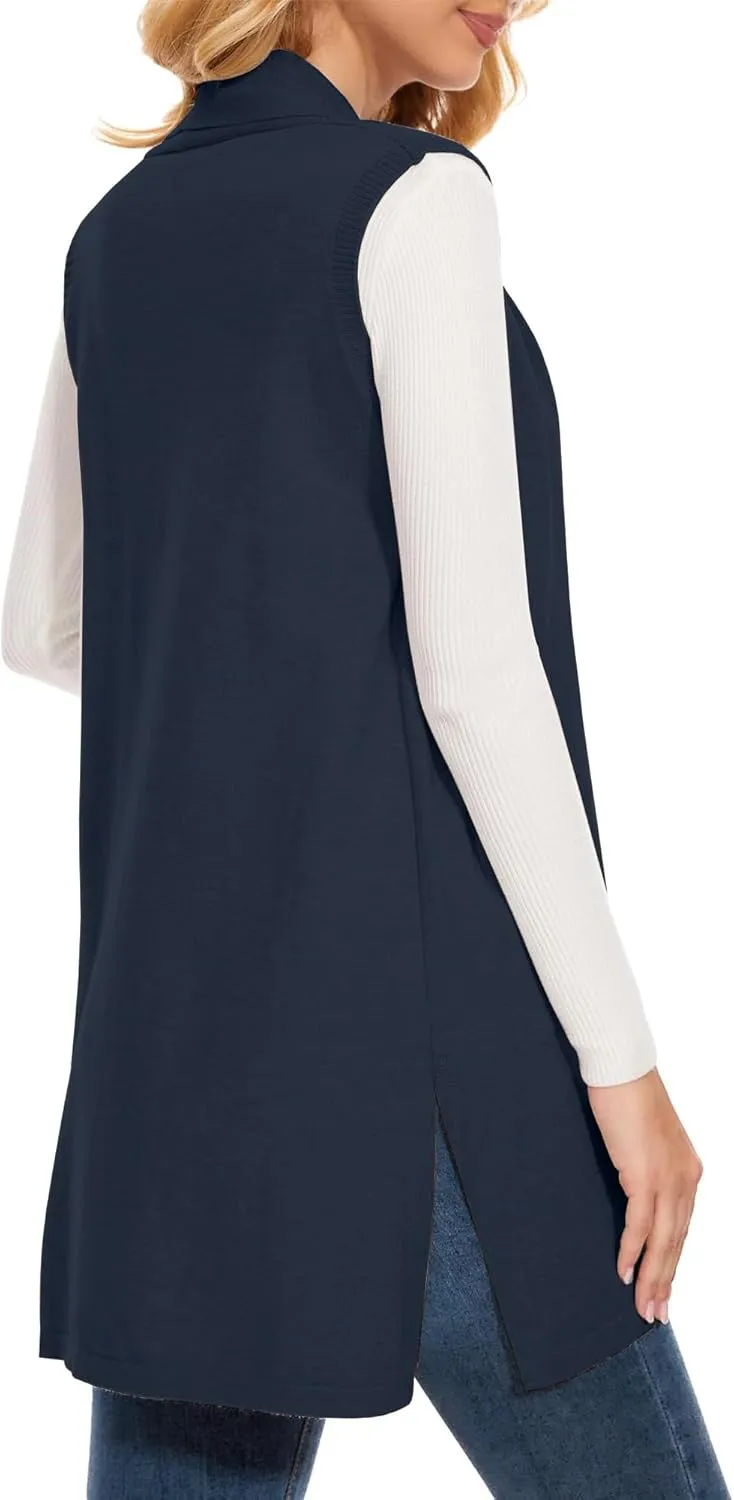Sleeveless Cardigans for Women Open Front Knit Vest for Spring Summer Fall