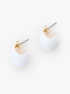 Small Two Tone Teardrop Earrings