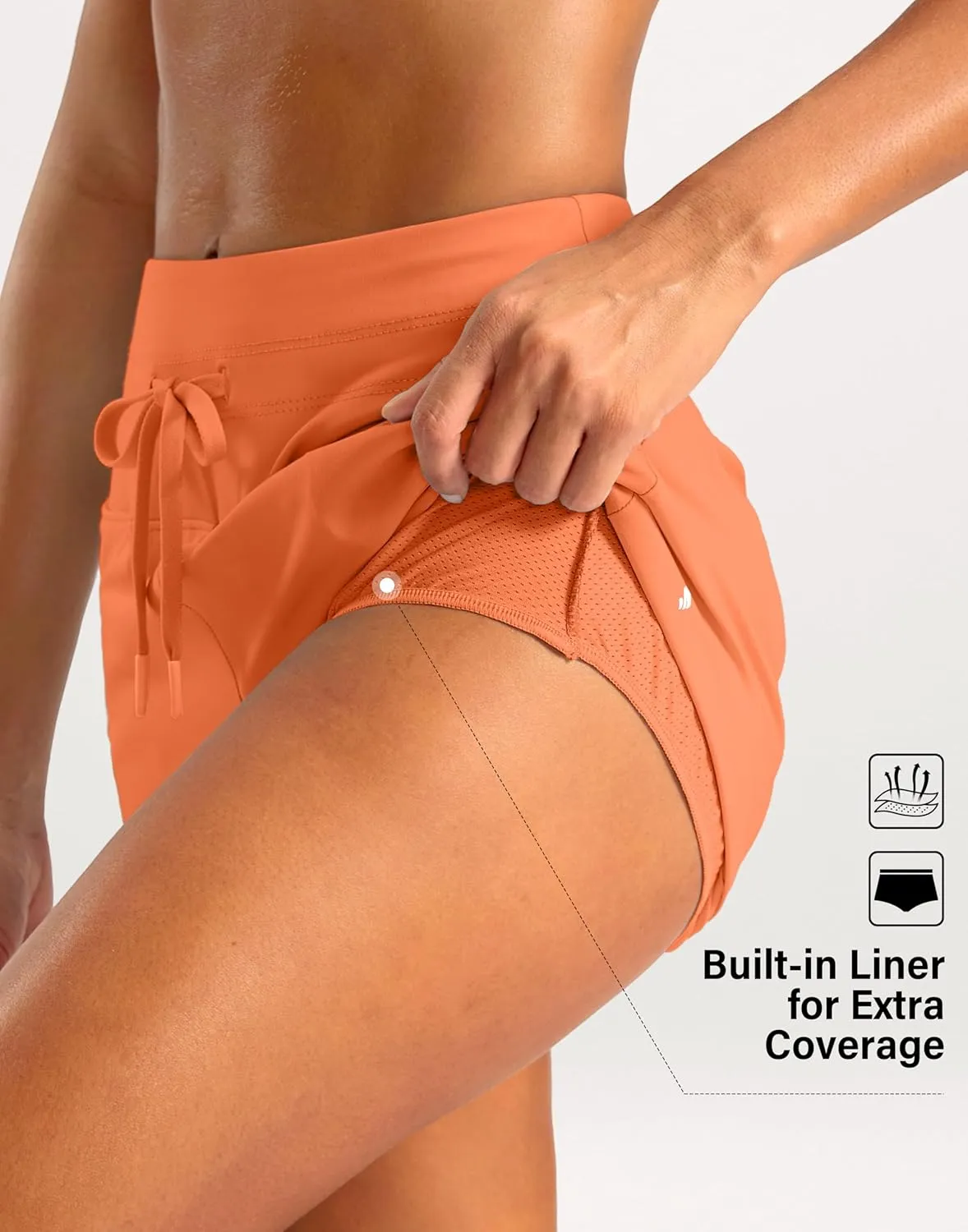 Soothfeel Women's Athletic Running Shorts with Zipper Pockets 3" High Waisted Workout Active Gym Shorts for Women with Liner