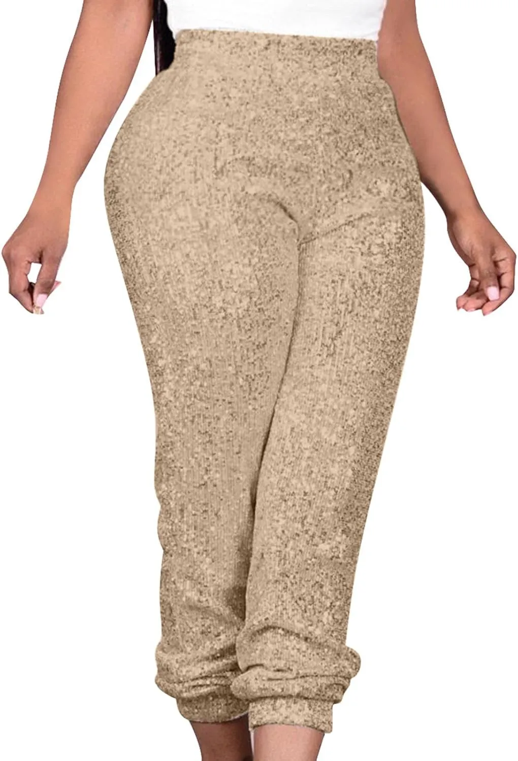 Sparkly Sequins Pants for Women Trendy Plus Size High Waisted 70s Disco Outfits Formal Cocktail Night Out Clothing