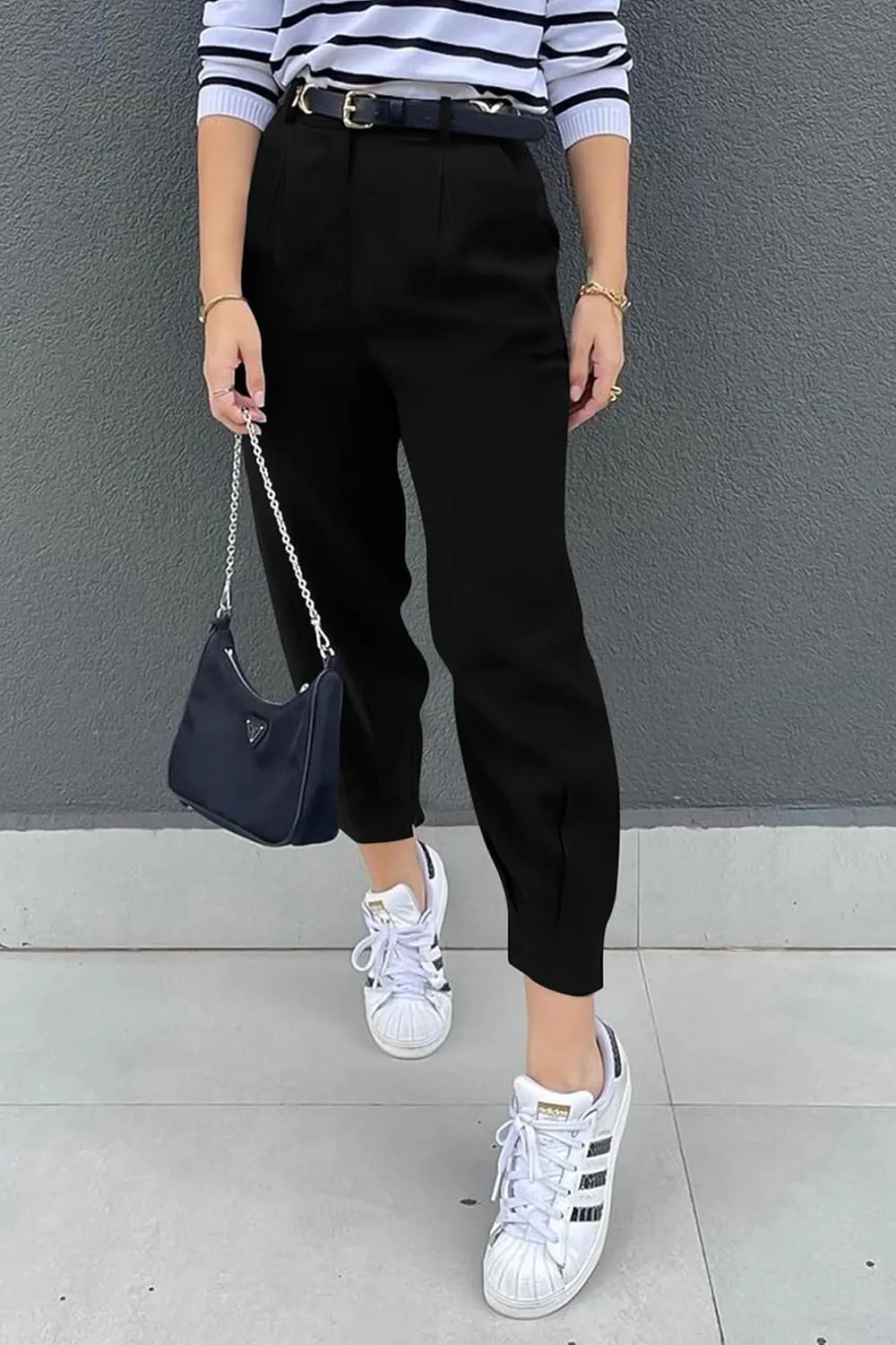 Summer Dress Pants Women Business Lightweight High Waist Pants Dressy Casual Ankle Length Work Office Trouser Slacks