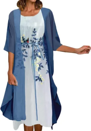 Summer Dresses for Women 2025 Wedding Guest Dresses for Women Chiffon 2 Piece Dress Sets Mother of The Bride Dresses