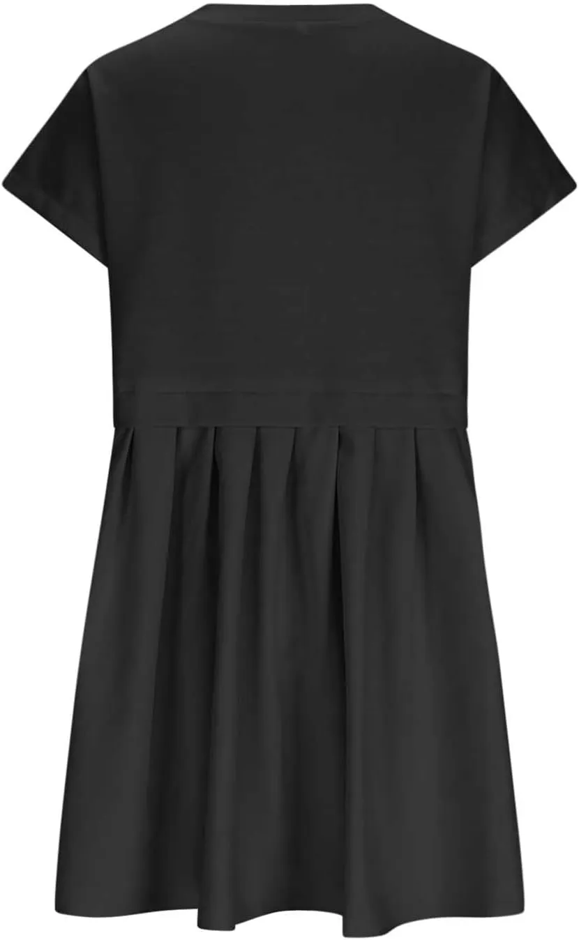 Summer Dresses for Women Oversized Sweatshirts Dress Mini Boho Tennis Dress Ruffle Babydoll Dresses 2024, Small