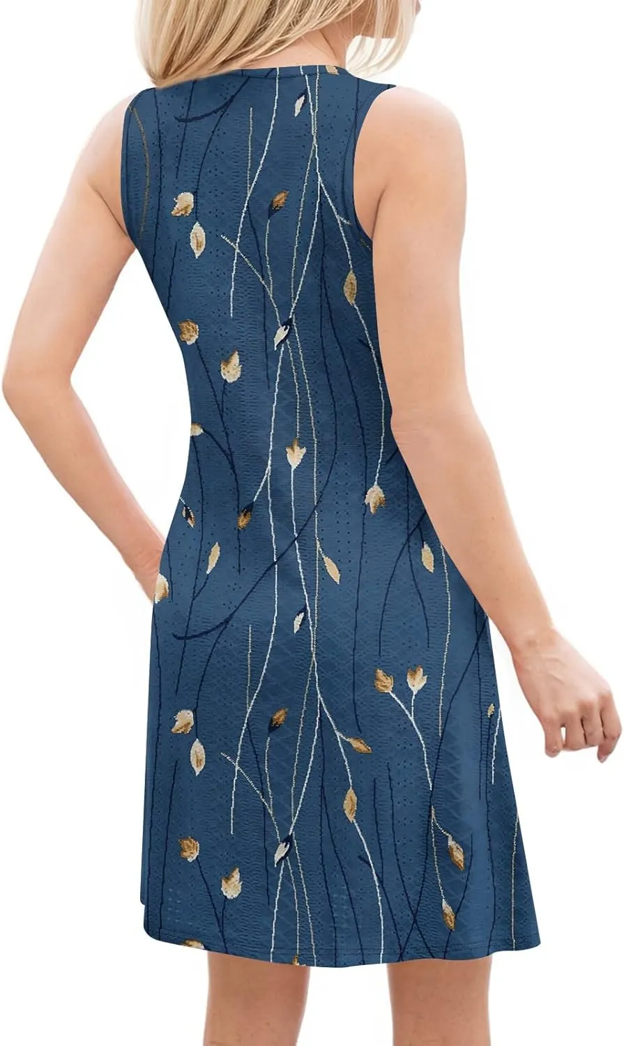 Sundress for Women 2025 Summer Casual Sleeveless Swing T Shirt Dresses Beach Cover up Tank Dress with Pockets