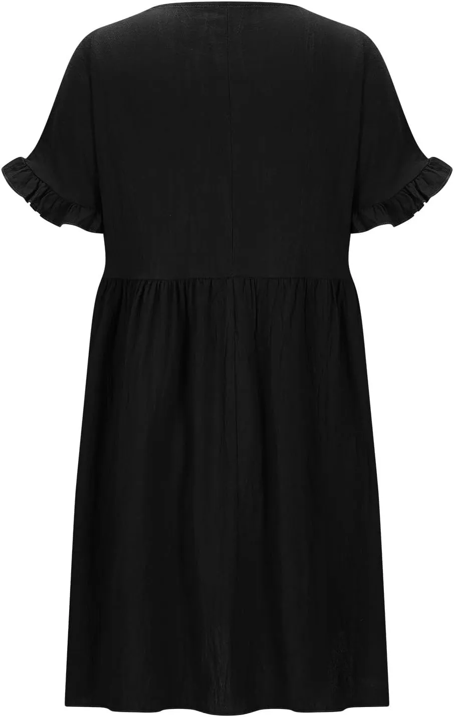Sundresses for Women 2025 Cotton Linen Short Sleeve Crewneck Summer Dress Crewneck Beach Vacation Dresses
