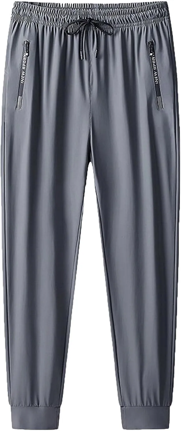 Sweatpants for Men Lightweight Tapered Mens Joggers Pants with Zip Pockets Slim Fit Workout Running Gym Sweat Pants