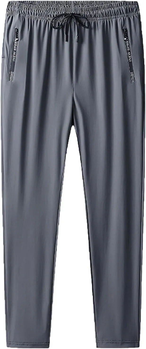 Sweatpants for Men Lightweight Tapered Mens Joggers Pants with Zip Pockets Slim Fit Workout Running Gym Sweat Pants