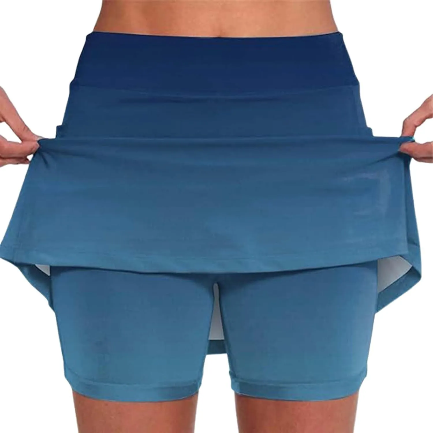 Tennis Skirts for Women with Shorts Tummy Control High Waisted Golf Skorts Running Workout Athletic Midi Skirt 2 in 1