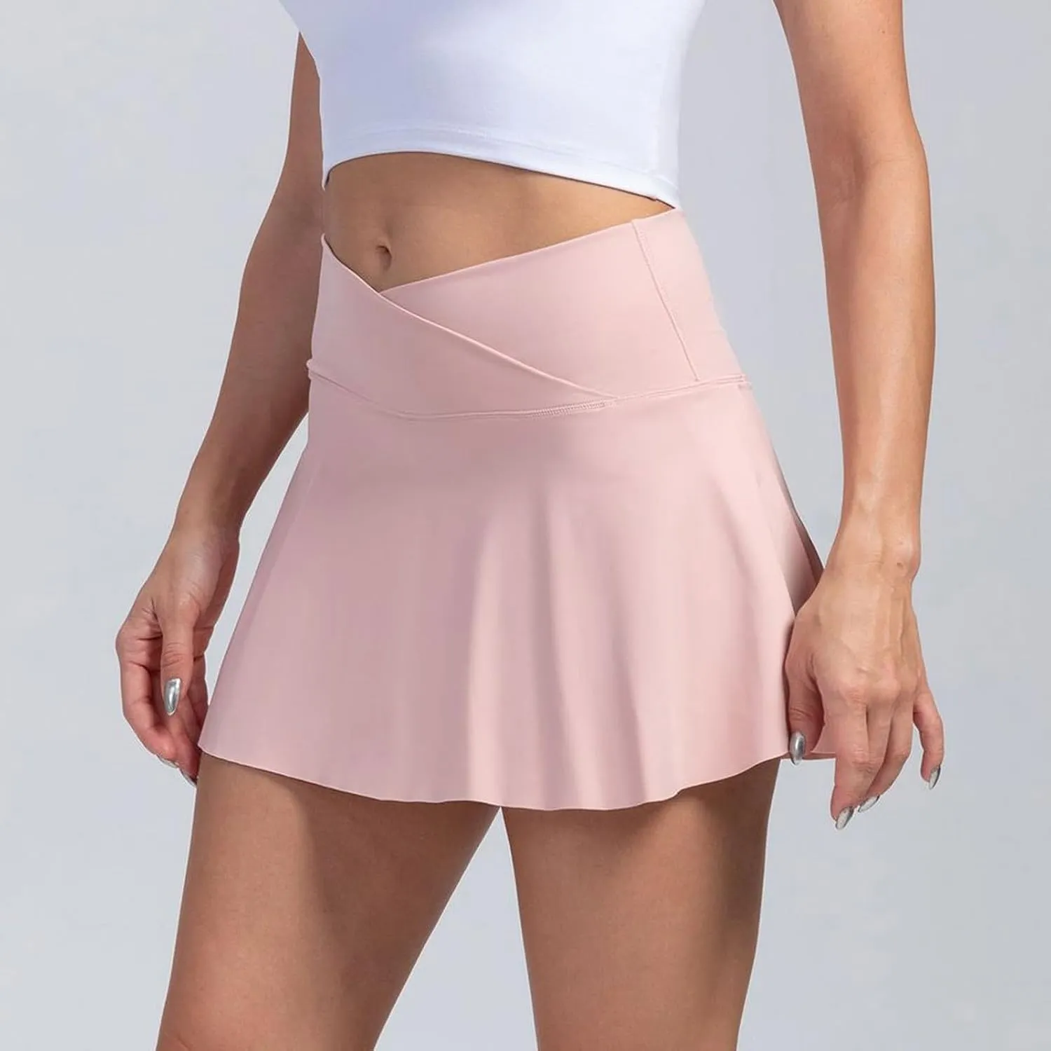 Tennis Skirts for Women with Shorts Underneath Cute Athletic Skirts with Pockets Slit High Waisted Golf Skirt