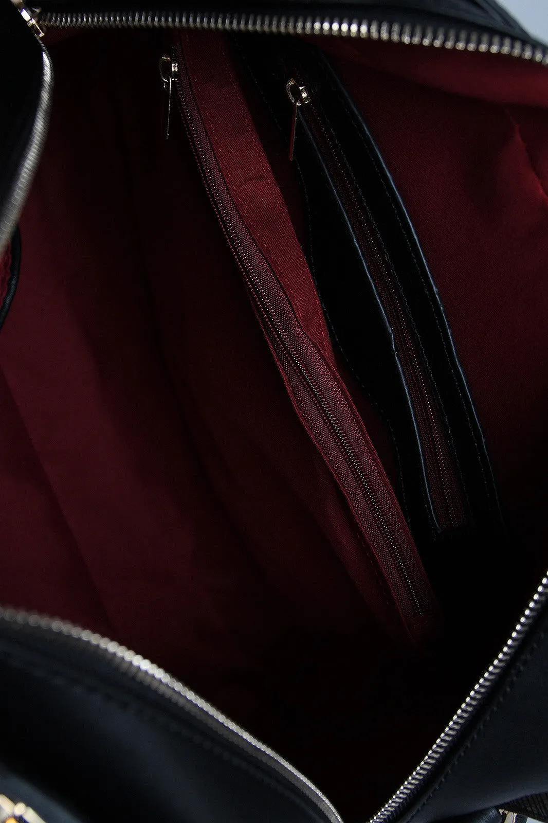 Textured Vegan Leather Structured Handbag