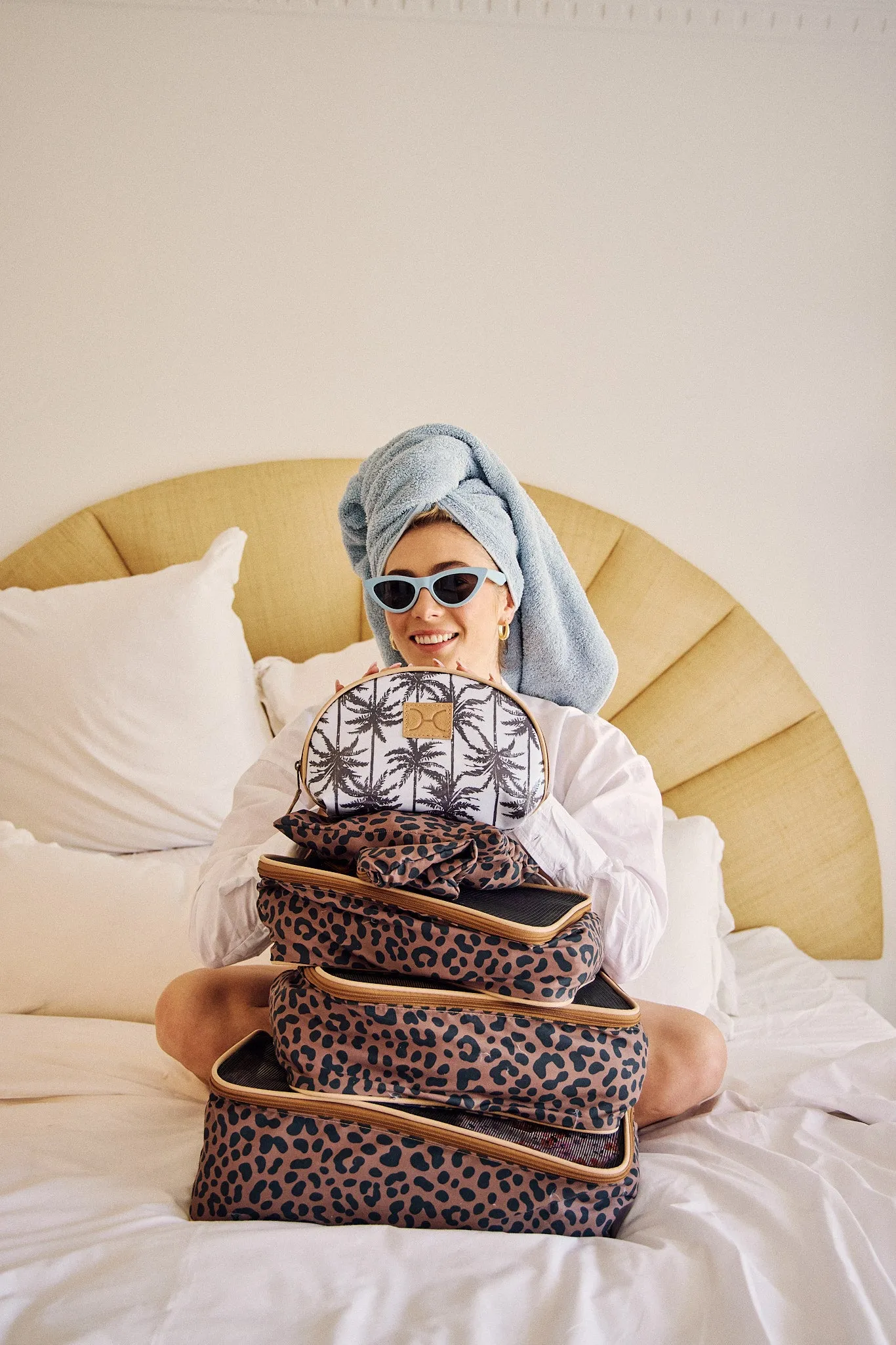 Travel Luggage Organizer Pods Cheetah Coffee