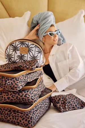 Travel Luggage Organizer Pods Cheetah Coffee