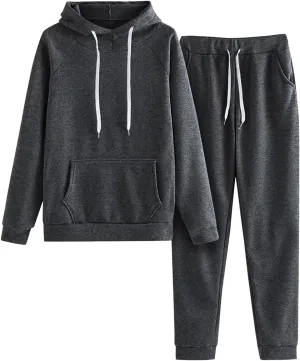 Two Piece Sets for Women Long Sleeve Crewneck Elastic Waist Pants Pullover Tops and Long Pants Outfits