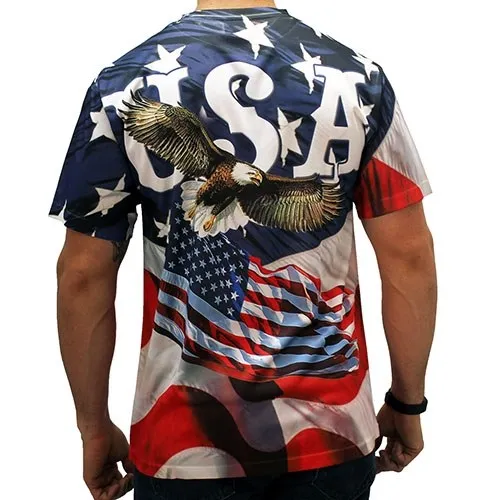 USA Eagle Liberty American Flag Quick Dry T-Shirt