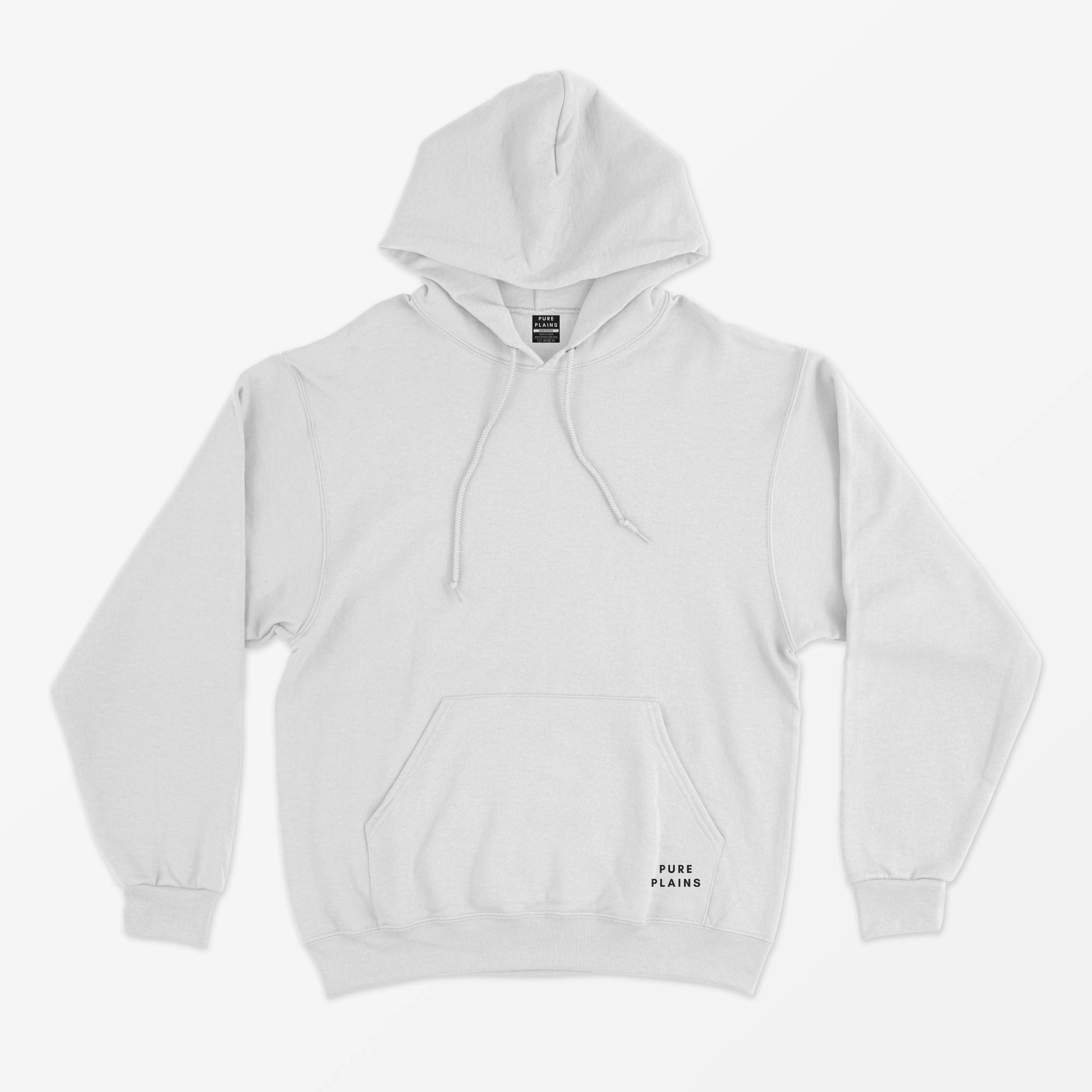 White Regular Fit Hoodie