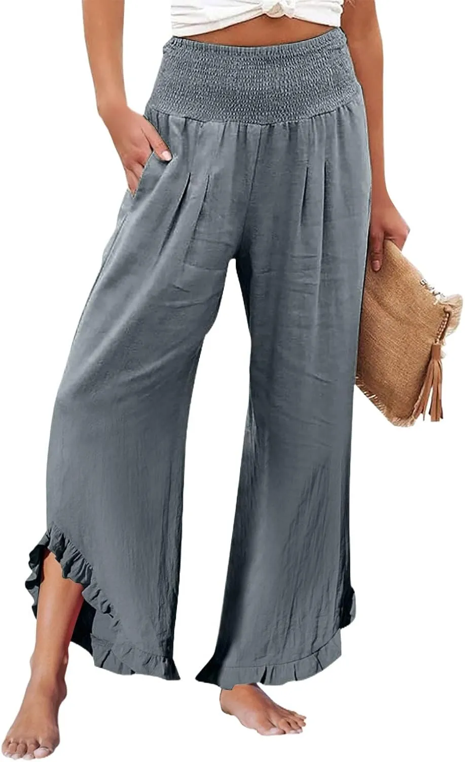 Wide Leg Pants for Women, Wide Leg High Waist Pants Summer Straight