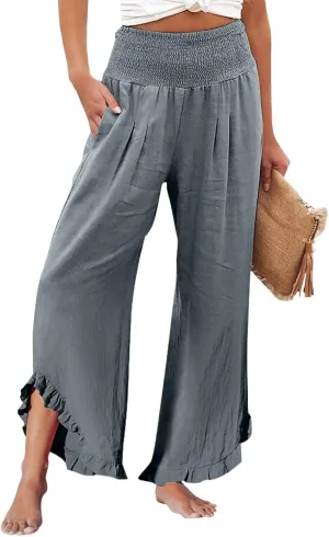 Wide Leg Pants for Women, Wide Leg High Waist Pants Summer Straight