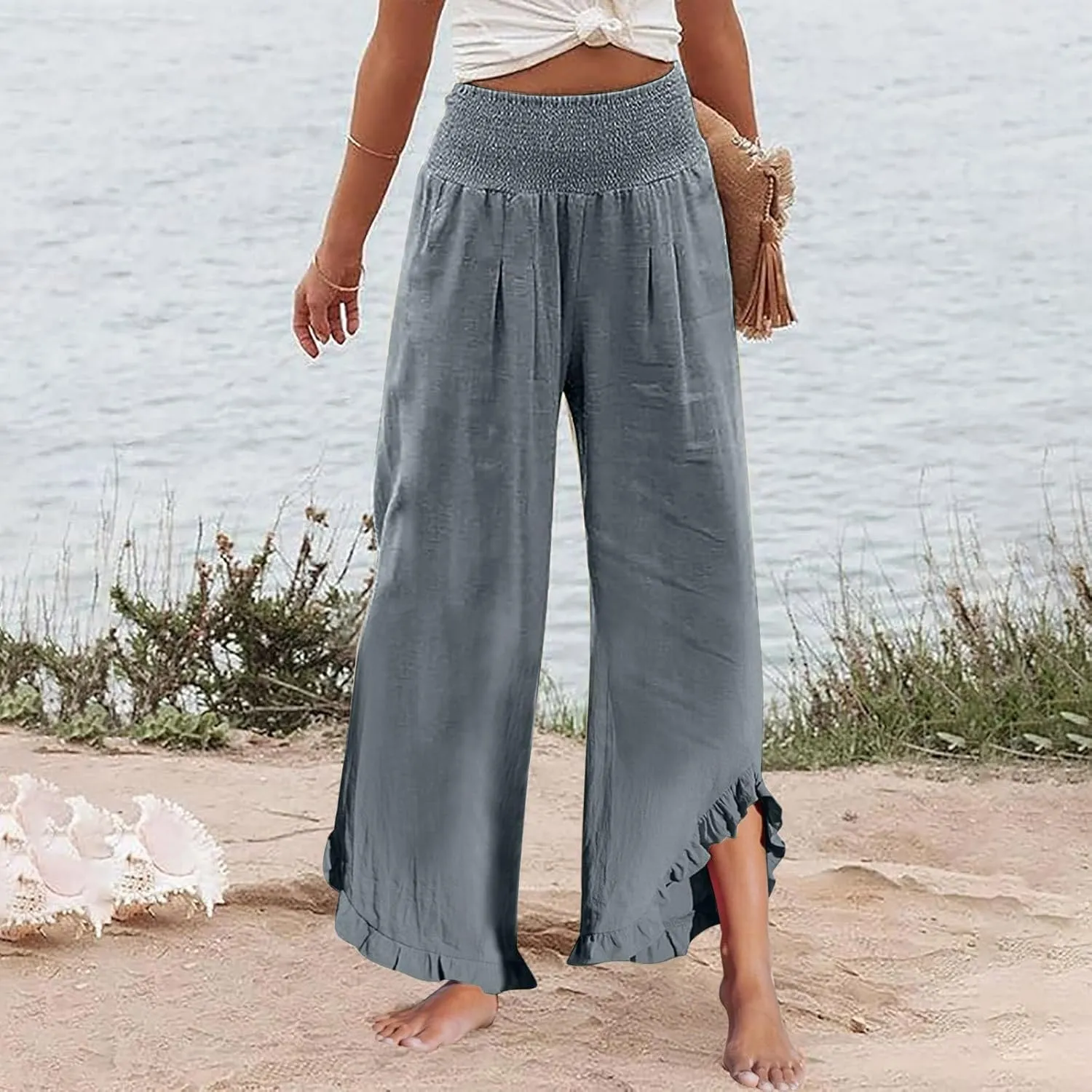 Wide Leg Pants for Women, Wide Leg High Waist Pants Summer Straight