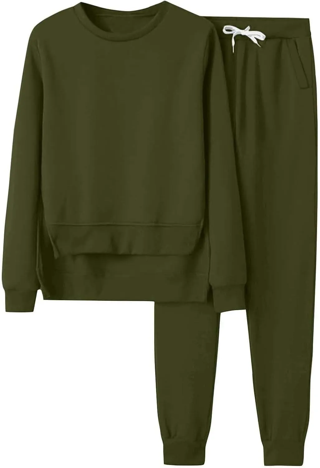 Women 2 Piece Outfits Long Sleeve V Neck Clothes Sweatsuit Hoodie Sweatshirts and Sweatpants Sets