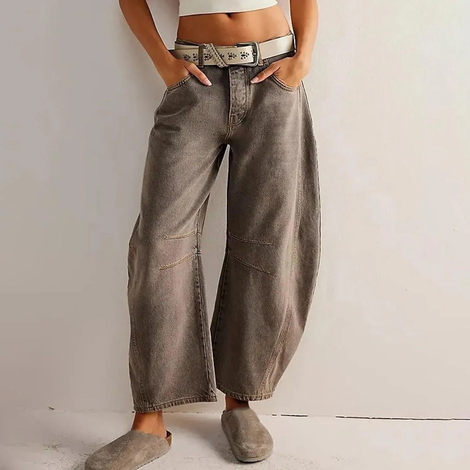 Women Cotton Linen Summer Drawstring Palazzo Lounge Pants Elastic Waist Long Lounge Slim Fit Palazzo Lounge