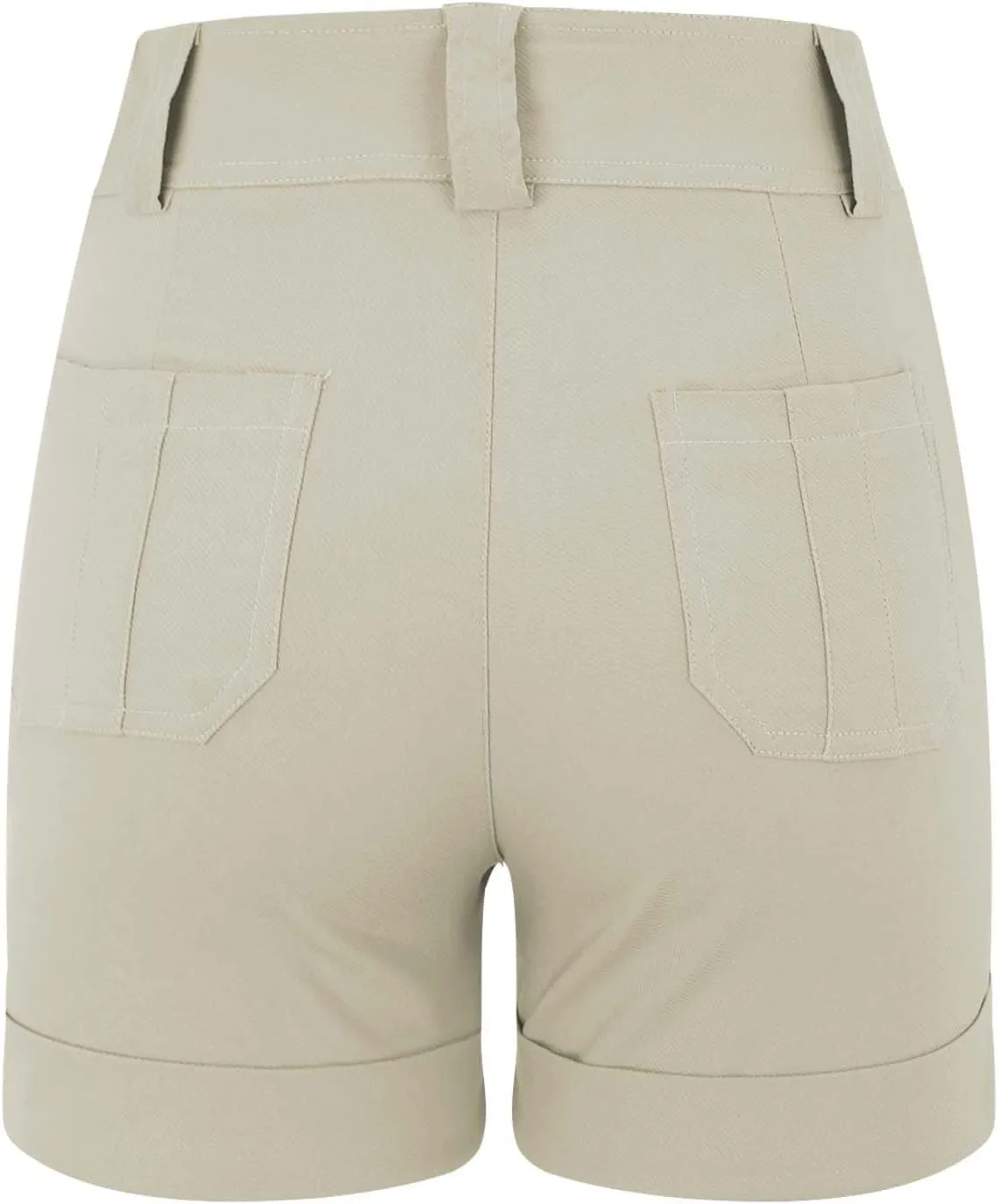 Women High Waisted Jean Shorts Stretchy Twill Denim Short for Women Folded Hem Chino Shorts Summer Jorts Plus Size