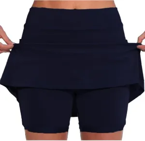 Women's 2-in-1 Double Layer Shorts Skirt Shorts Skort High Waisted Tennis Skirts Golf Skorts Skirts Layered Mini Skirts