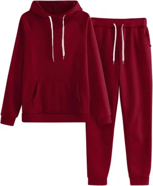 Women's 2 Piece Outfits Lounge Set Long Sleeve Crewneck Workout Sweat Sweatshirt Wide Leg Sweatpant Sweatsuit