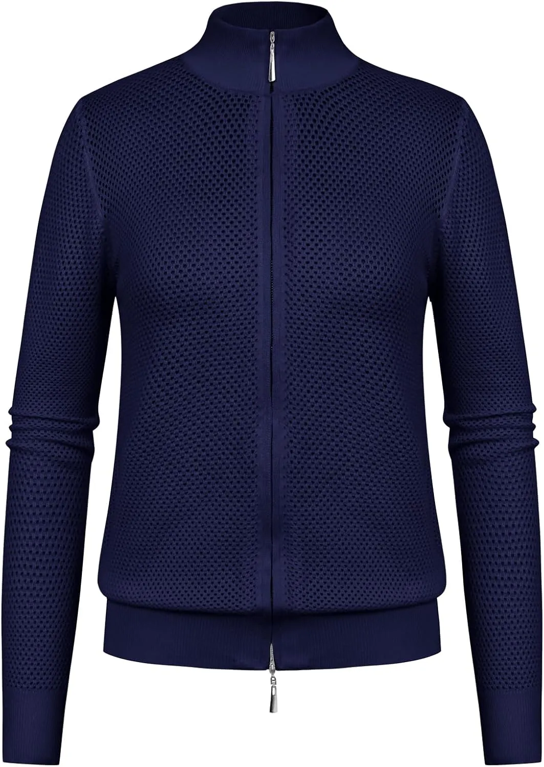 Women's 2025 Summer Mesh Cardigan Lightweight Long Sleeve Zip Up Crochet Knit Sweater Jacket Athleisure Outfits