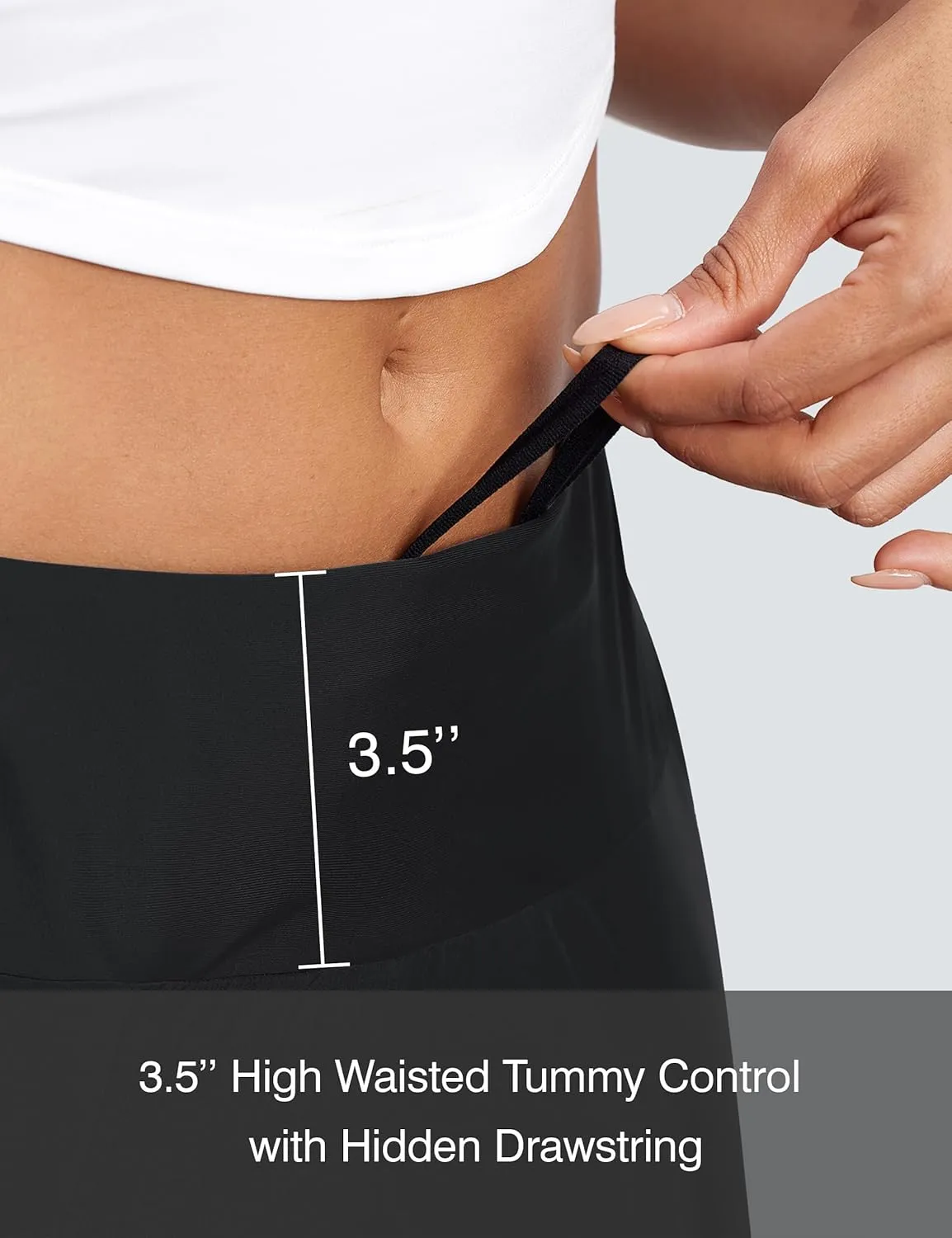 Womens 3" Swim Board Shorts High Waisted Flowy Quick Dry UPF 50  Summer Beach Shorts with Liner Zipper Pockets