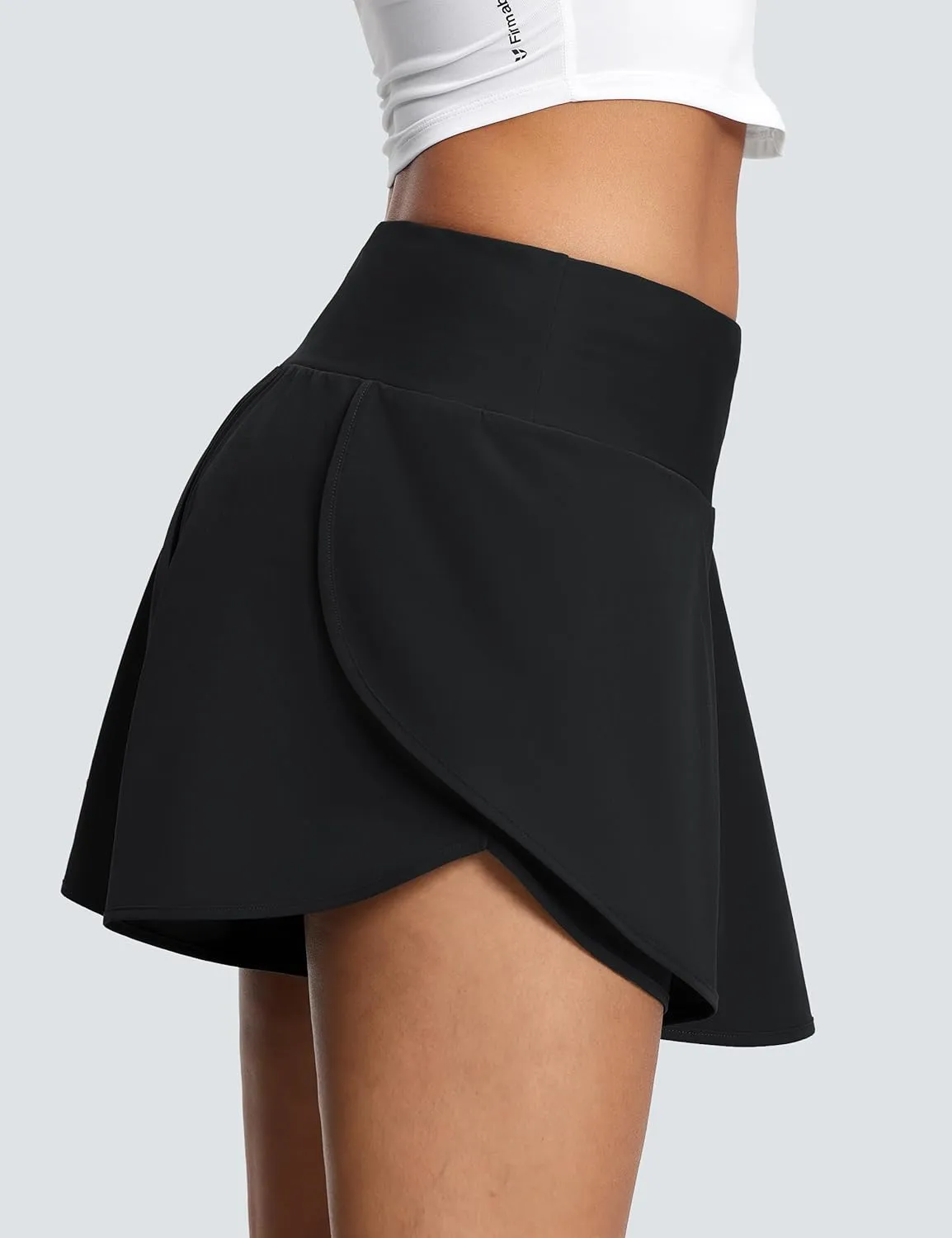 Womens 3" Swim Board Shorts High Waisted Flowy Quick Dry UPF 50  Summer Beach Shorts with Liner Zipper Pockets