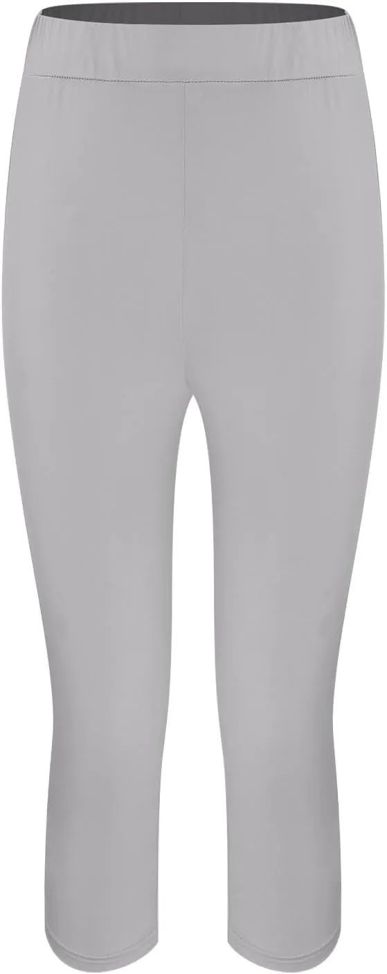 Women's Capri Yoga Pants Stretch High Waist Elastic Cropped Pants Resort Beach Leggings Casual Summer Pedal Pushers