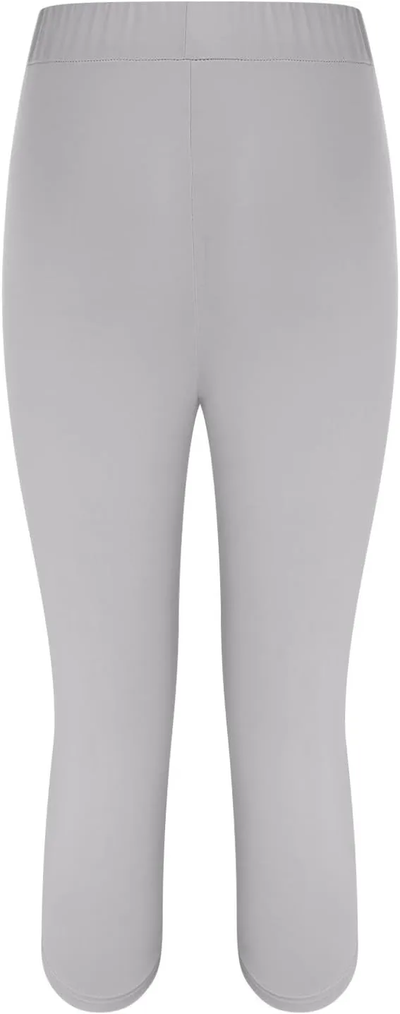 Women's Capri Yoga Pants Stretch High Waist Elastic Cropped Pants Resort Beach Leggings Casual Summer Pedal Pushers
