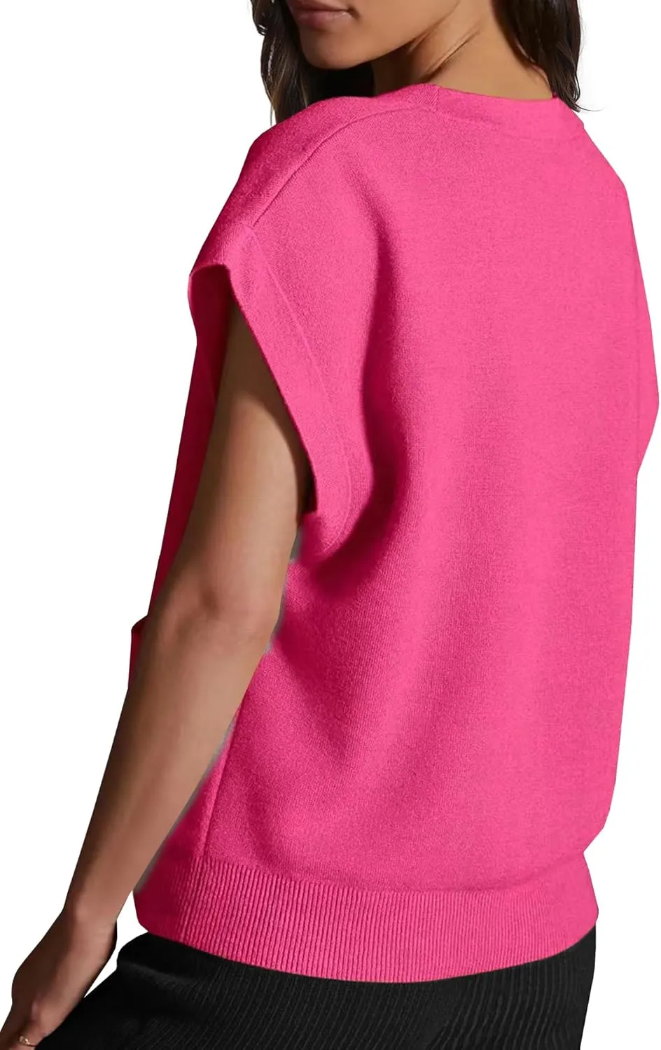 Womens Cardigan Sweater Vest Lightweight V Neck Button Down Cap Sleeve Knit Tops Loose Sleeveless 2025 Spring Outfits