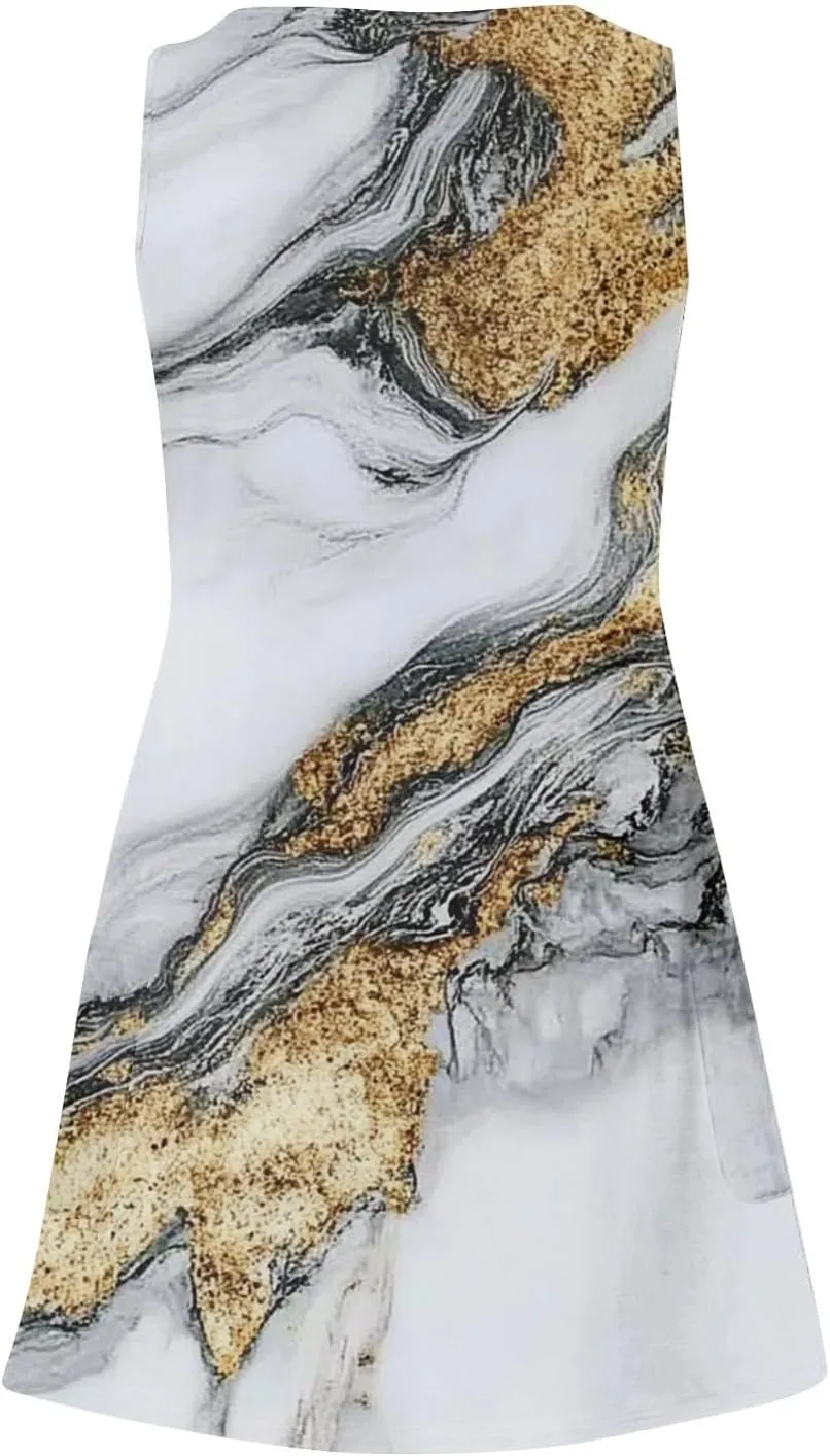 Women's Casual Dresses Crew Neck Sleeveless Floral Tank A Line Mini Dress Sundress 2025 Vestidos Casuales, S-3XL