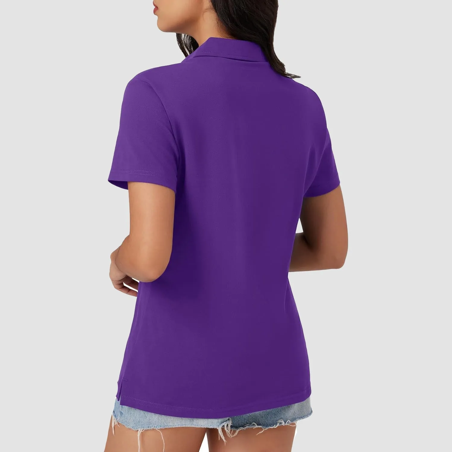 Women's Cotton V-Neck Polo Shirt | Short Sleeve Casual Golf & Work Tee