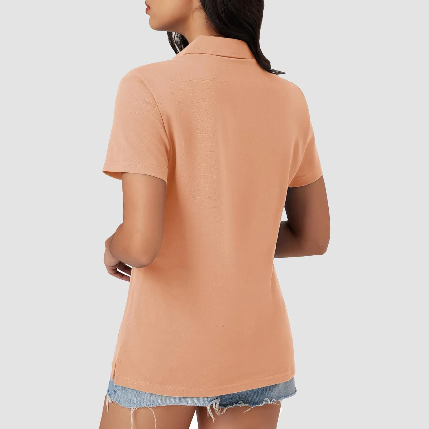 Women's Cotton V-Neck Polo Shirt | Short Sleeve Casual Golf & Work Tee