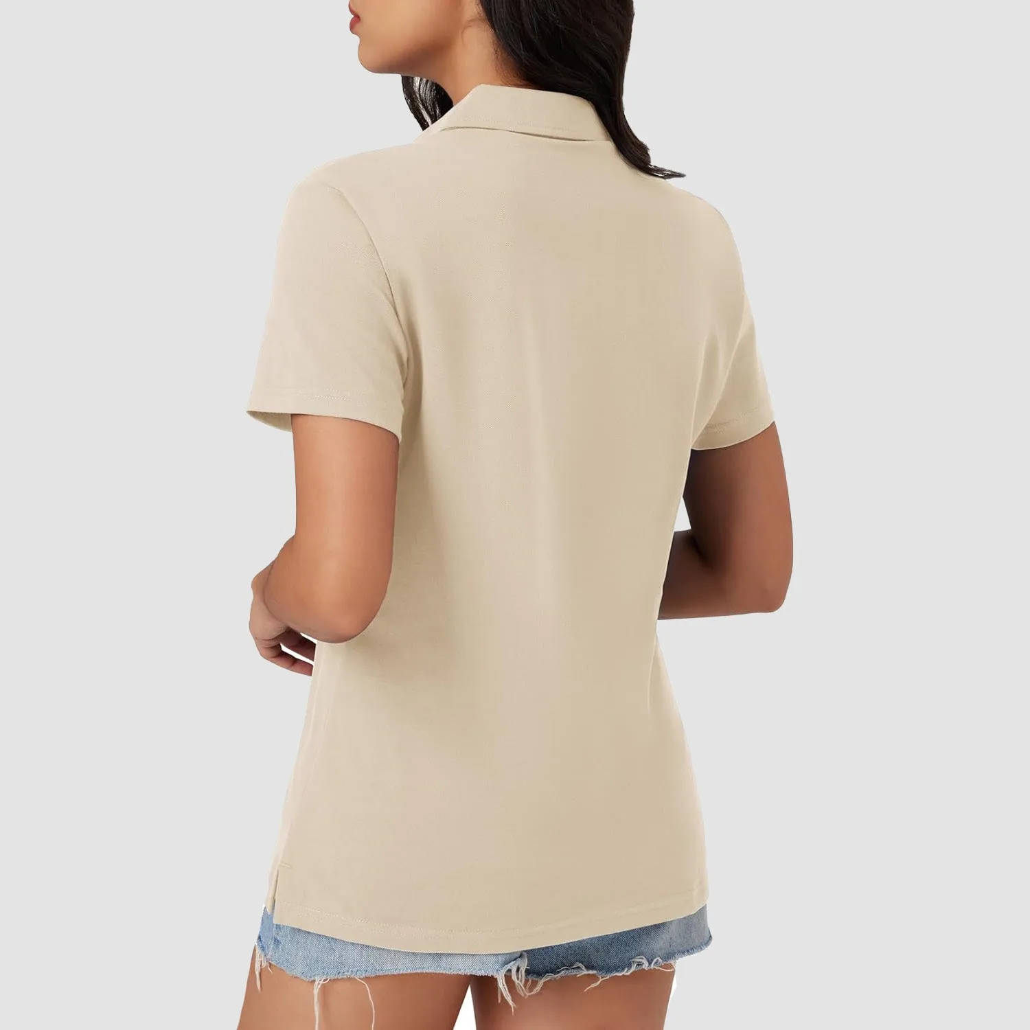Women's Cotton V-Neck Polo Shirt | Short Sleeve Casual Golf & Work Tee