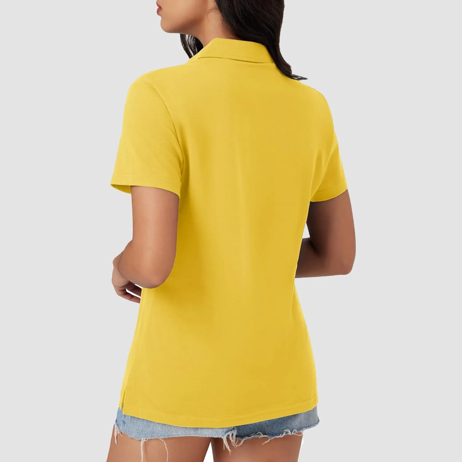 Women's Cotton V-Neck Polo Shirt | Short Sleeve Casual Golf & Work Tee