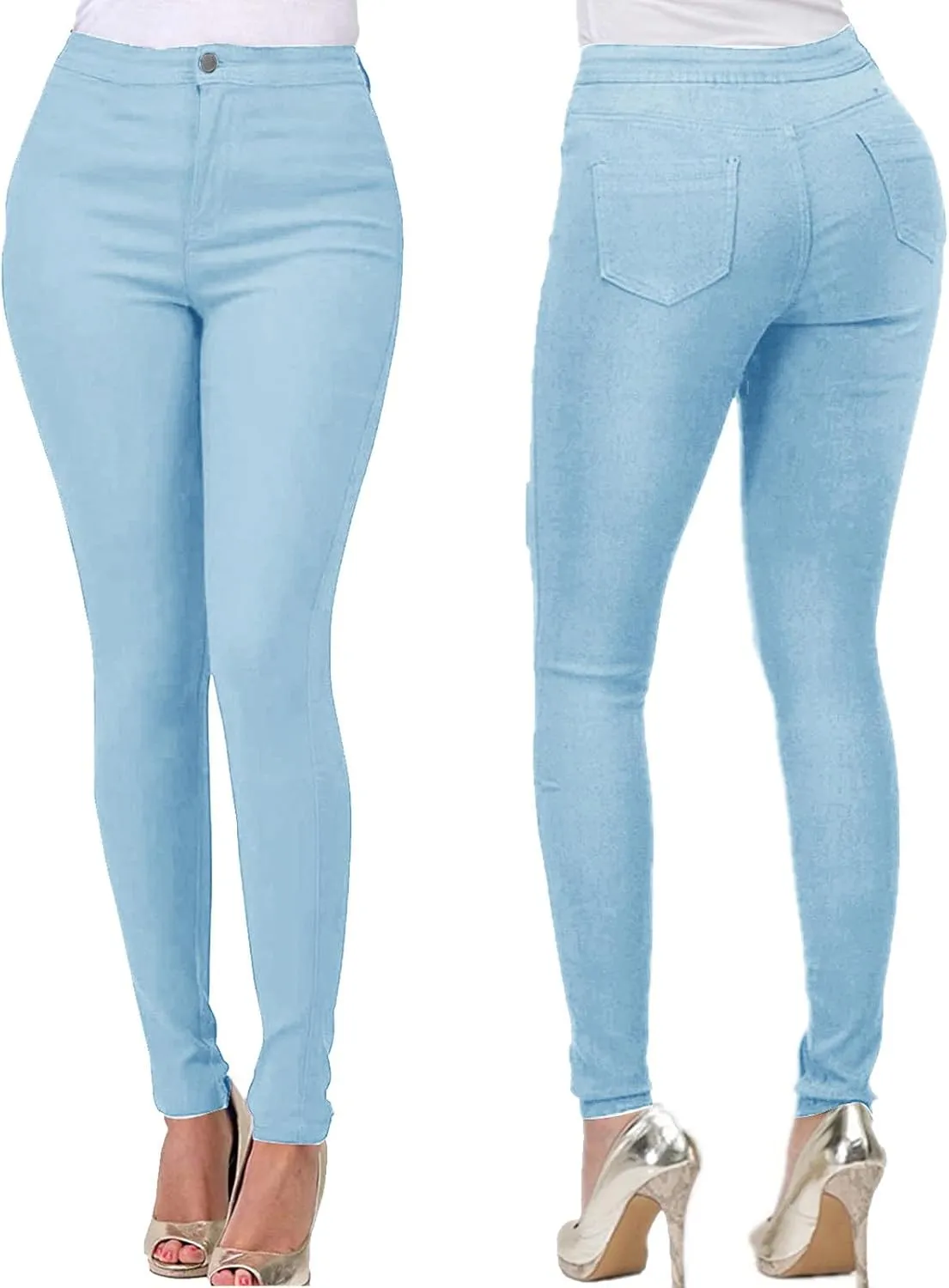Women's Denim Pants Casual Stretchy Button Up Flat Front High Waisted Petite Jeans 70s Vintage Lounge Trousers Pants