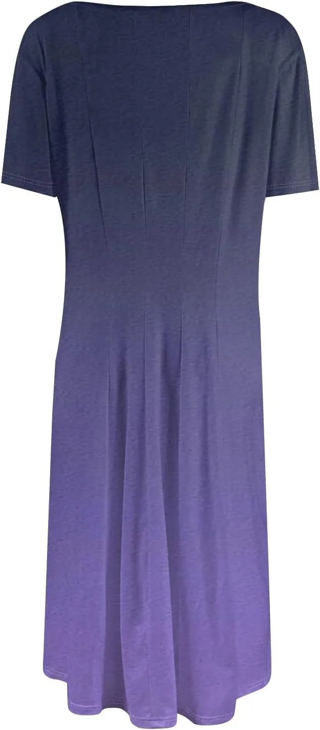Womens Dresses Dresses for Women Casual Summer A Line Midi Dresses for Women Short Sleeve Loose Fit
