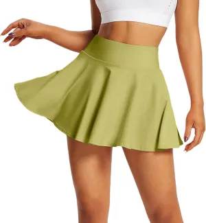 Women's High Waisted Tennis Skirts Pleated Skorts Skirts for Women with Shorts Pocket Denim Skirts for Women Knee