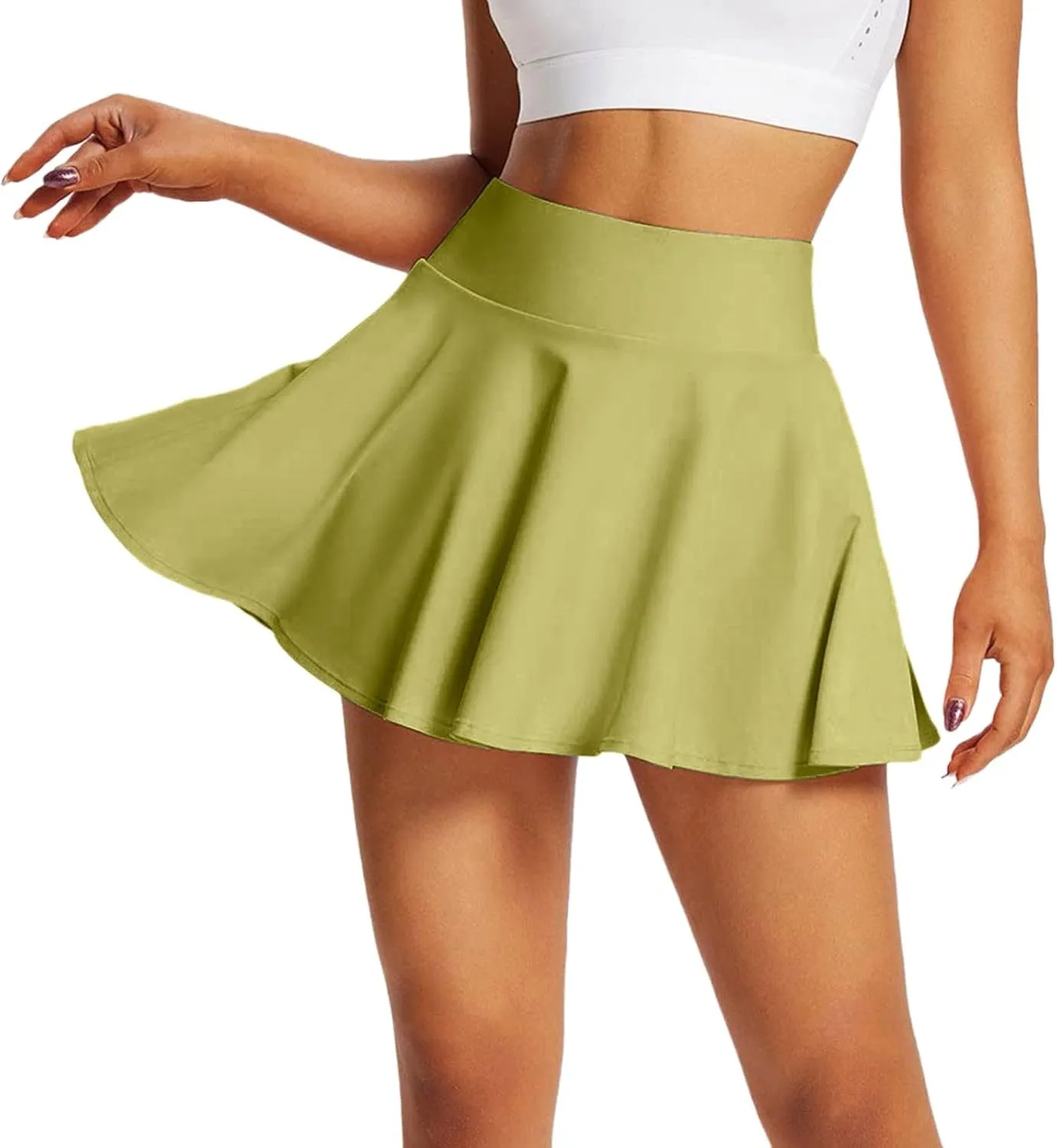 Women's High Waisted Tennis Skirts Pleated Skorts Skirts for Women with Shorts Pocket Denim Skirts for Women Knee