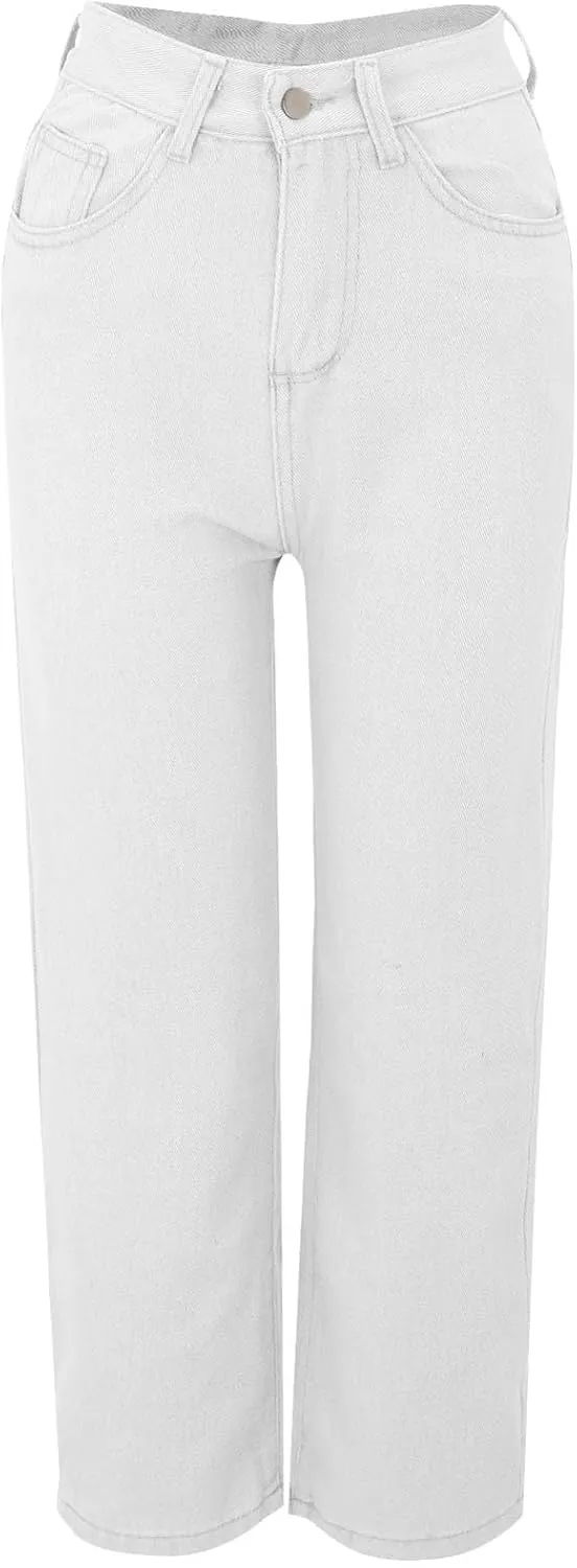 Women's High Waisted Wide Leg Jeans with Forward Pockets Trendy Casual Denim Pants for Comfort and Style Everyday
